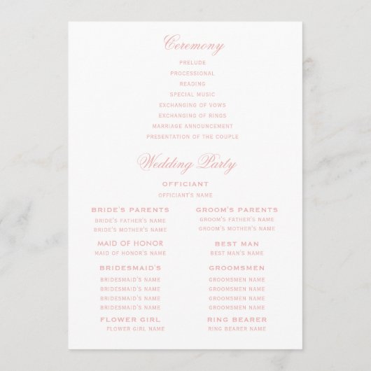 Sweet Crest Monogram Wedding Programma (Achterkant)