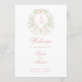 Sweet Crest Monogram Wedding Programma