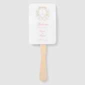 Sweet Crest Monogram Wedding Programma Handwaaier (Voorkant)
