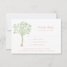 Sweet Crest w / Blush Pink Green Bows Bedankkaart