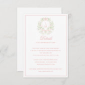 Sweet Crest w / Pink Bow Details Kaart behuizing (Voorkant / Achterkant)