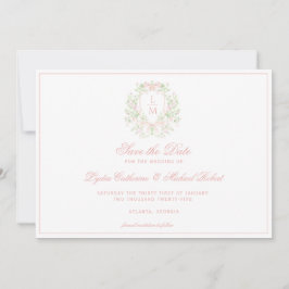 Sweet Crest w/Pink Bows Save The Date