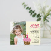 Sweet Cupcake 2e invitation à la fête d'anniversai (Debout devant)