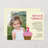 Sweet Cupcake 2e invitation à la fête d'anniversai (Devant / Derrière)