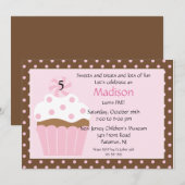 Sweet Cupcake Birthday Uitnodiging (Voorkant / Achterkant)