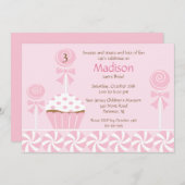 Sweet Cupcake Birthday Uitnodiging (Voorkant / Achterkant)