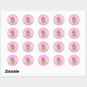 Sweet Cupcake Catering Bakkerij Roze BESTELLEN BED Ronde Sticker (Vel)