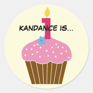 Sweet Cupcake Eerste Verjaardag Sticker