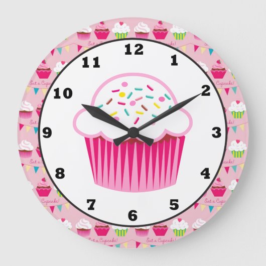 Sweet Cupcake Fun Horloge murale (Recto)