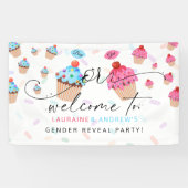 Sweet Cupcake Gender onthaal Welkom Spandoek (Horizontaal)