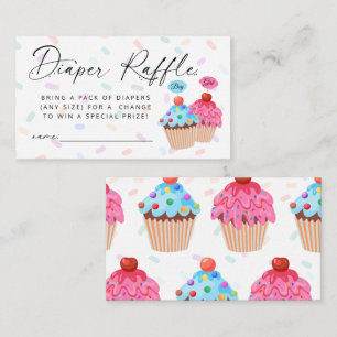 Sweet Cupcake Gender onthullen Diaper Raffle Ticke Informatiekaartje