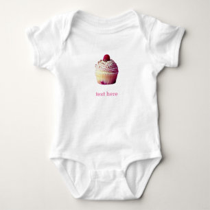 Sweet Cupcake Jersey Bodysuit, wit Romper