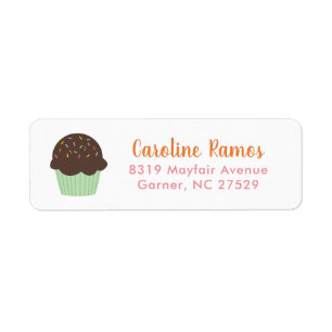 Sweet Cupcake Kinder Return Address Etiket