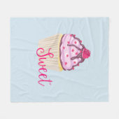 Sweet Cupcake met Frambozen bovenaan Fleece Deken (Voorkant (Horizontaal))