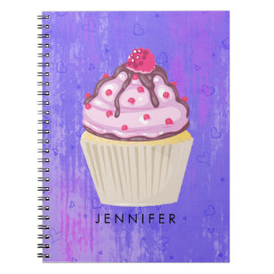 Sweet Cupcake met Frambozen bovenaan Notitieboek