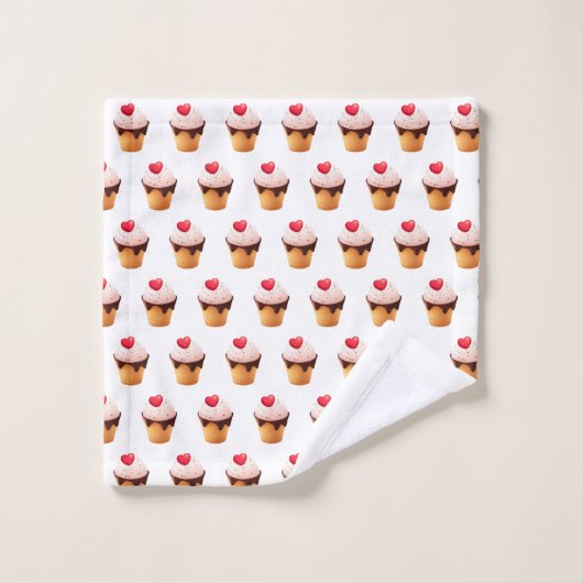 Sweet Cupcake Pattern Towel (Gant de toilette)