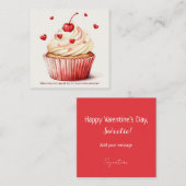 Sweet Cupcake Red Hearts Carte Saint-Valentin (Devant / Derrière)