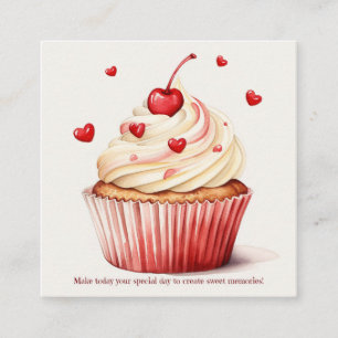 Sweet Cupcake Red Hearts Carte Saint-Valentin