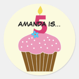 Sweet Cupcake Sticker cinquième anniversaire