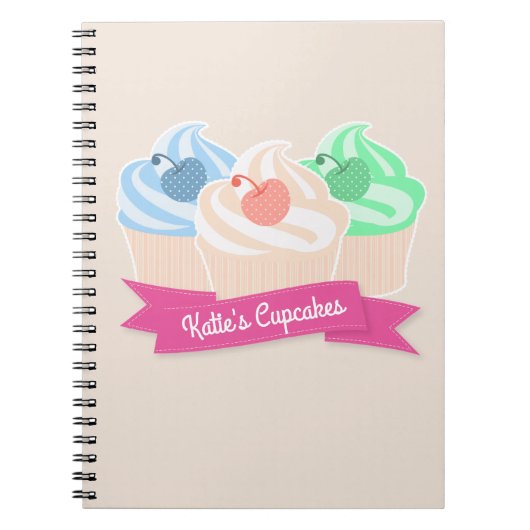 Sweet Cupcake Trio Notitieboek (Voorkant)