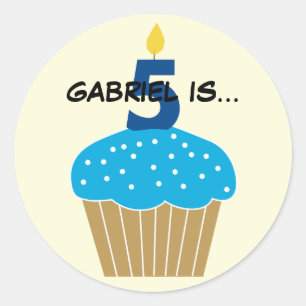 Sweet Cupcake Vijfde Verjaardag Sticker