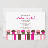 Sweet Cupcakes Birthday Invitation Kaart (Voorkant)