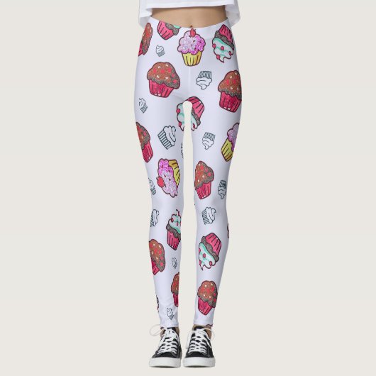 Sweet Cupcakes Dessert Pattern | Leggings (Voorkant)
