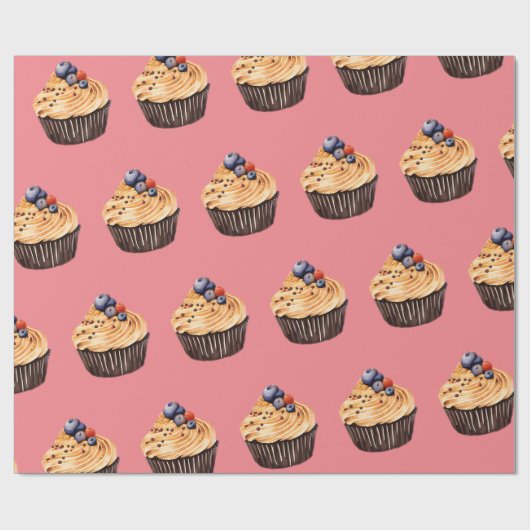Sweet Cupcakes Pattern Cadeaupapier (Vlak)