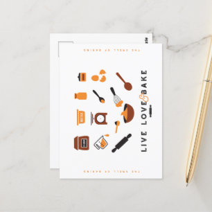 Sweet Cute Baking Tools Art Briefkaart