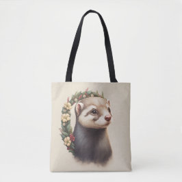 Sweet Cute Festive Ferret Draagtas