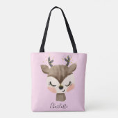Sweet Cute & Girly Pastel Blush Pink Baby Reindest Draagtas (Achterkant)