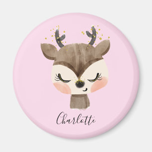 Sweet Cute & Girly Pastel Blush Pink Baby Reindest Magneet