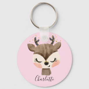 Sweet Cute & Girly Pastel Blush Pink Baby Reindest Sleutelhanger