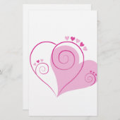 Sweet Cute Happy Valentijn Love Hearts Soft Pink Briefpapier (Voorkant / Achterkant)
