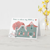 Sweet Cute House Ma Handmade CUSTOM Moederdag Kaart (Gele Bloem)