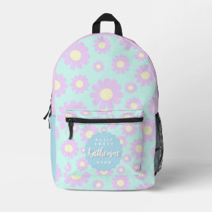 Sweet Daisy Baby Pastel Blue Pink Yellow Bedrukte Rugzak