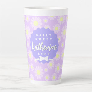Sweet Daisy Baby Pastel Paarse Yellow Latte Mok