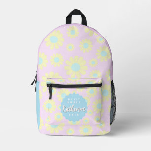 Sweet Daisy Baby Pastel Pink Yellow Blue Bedrukte Rugzak