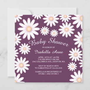 Sweet Daisy Baby shower Invitation Kaart