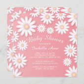 Sweet Daisy Baby shower Invitation Kaart (Voorkant / Achterkant)
