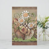 Sweet Daisy Hen Briefpapier (Staand voorkant)