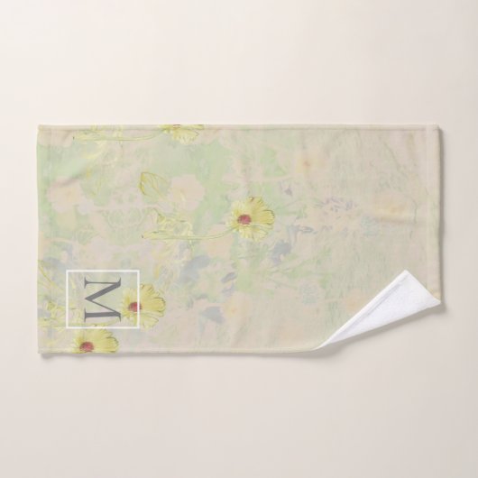 Sweet Daisy Monogram Taupe (Serviette à main)