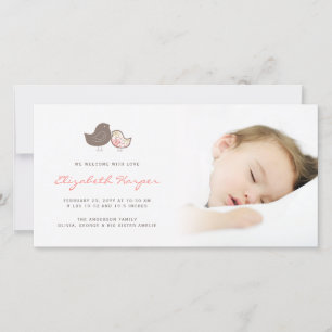 Sweet Damask Chicks Baby Girl Faire-part de naissa