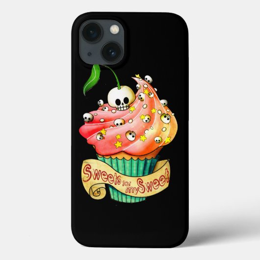 Sweet & Deadly Skull Cupcake Case-Mate iPhone Case (Achterkant)