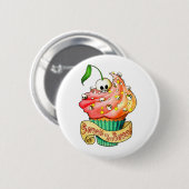 Sweet & Deadly Skull Cupcake Ronde Button 5,7 Cm (Voorkant /achterkant)