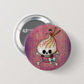 Sweet & Deadly Skull Cupcake Ronde Button 5,7 Cm (Voorkant /achterkant)