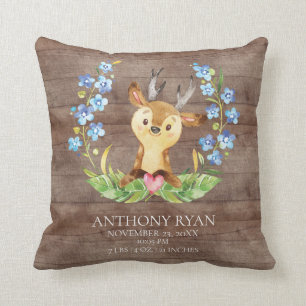 Sweet Deer Baby Coussin statistiques de naissance