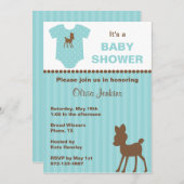 Sweet Deer Baby Shower Invitations (Devant / Derrière)