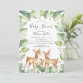 Sweet Deer Couple Baby shower Invitation (Debout devant)