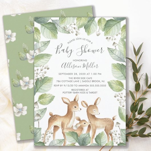 Sweet Deer Couple Baby shower Invitation